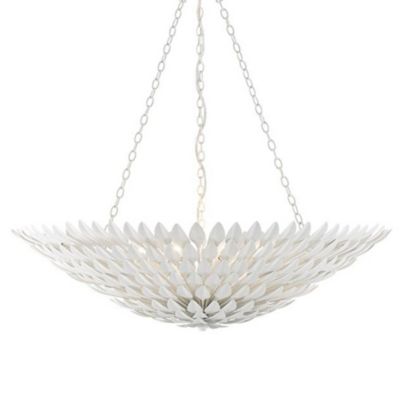 Crystorama Broche Pendant Light - Color: White - Size: Large - 519-MT