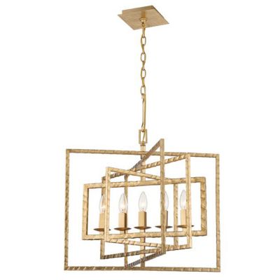 Crystorama Capri Chandelier in Gold, Size: 5 light