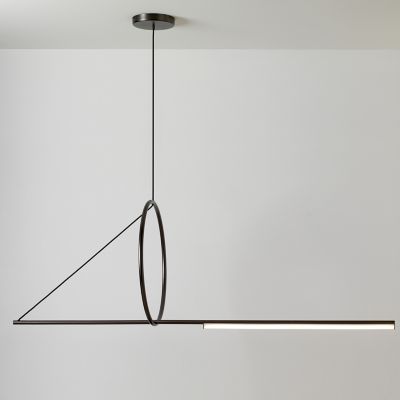 CVL Luminaires Cercle & Trait LED Linear Chandelier Light - Color: Grey - S