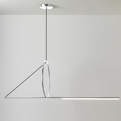 CVL Luminaires Cercle & Trait LED Linear Chandelier Light - Color: Silver -