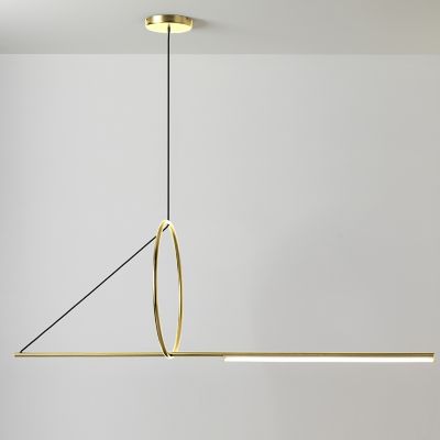 CVL Luminaires Cercle & Trait LED Linear Chandelier Light - Color: Brass - 