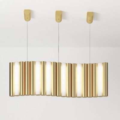 CVL Luminaires Gamma LED L19 Linear Chandelier Light - Color: Brass - SUGAM