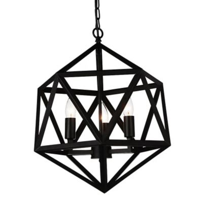 CWI Lighting Amazon Pendant Light - Color: Black - Size: 17 - 9641P17-3-