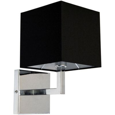 Dainolite 1 Light Wall Sconce - Color: Black - 77-1W-PC-BK