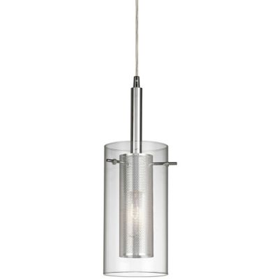 Dainolite Percy 1 Light Cylinder Mini Pendant - Color: Clear - 30961-CM-PC