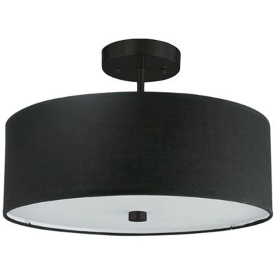 Dainolite Everly Semi-Flushmount Light - Color: Black - Size: 3 light - 571