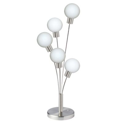 Dainolite Budding Branch 5 Light Multi-Arm Table Lamp - Color: Silver - 306