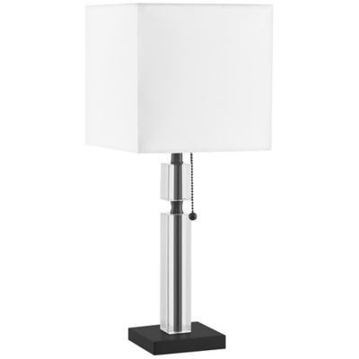 Dainolite Fernanda Crystal Square Table Lamp - Color: Black - Size: 1 light