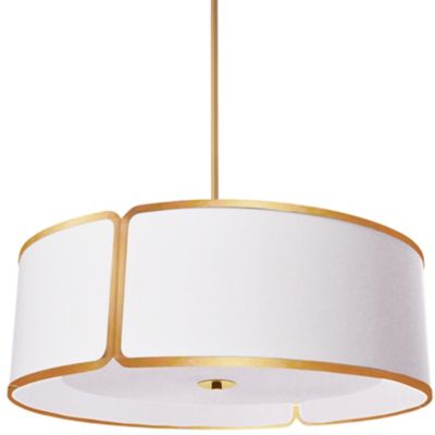 Dainolite Notched Drum Pendant Light - Color: White - Size: 4 light - NDR-2