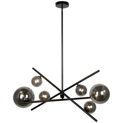 Dainolite Pamela Chandelier - Color: Black - Size: 6 light - PAM-276HP-MB