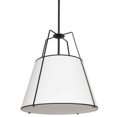 Dainolite Trapazoid Pendant Light - Color: White - Size: 18 - TRA-1P-BK-