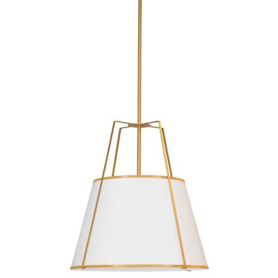 Dainolite Trapazoid Pendant Light - Color: White - Size: 18 - TRA-1P-GLD