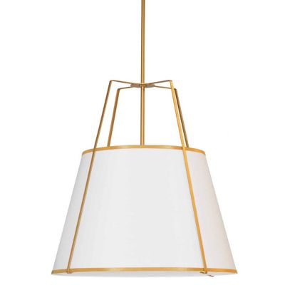 Dainolite Trapazoid Pendant Light - Color: White - Size: 24 - TRA-3P-GLD