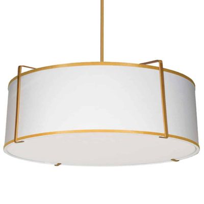 Dainolite Trapazoid Drum Pendant Light - Color: White - Size: 4 light - TRA