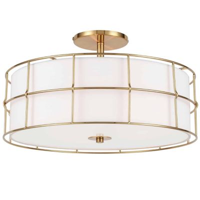 Dainolite Alcala Semi-Flushmount Light - Color: Gold - Size: 3 light - ALC-