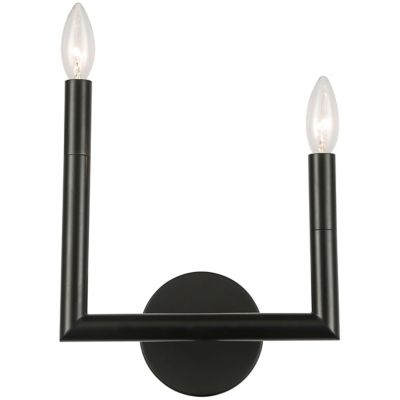 Dainolite Nora 2-Light Wall Sconce - Color: Black - Size: Right - NOR-R-112