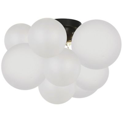 Dainolite Miles Flushmount Light in White, Size: 3 light