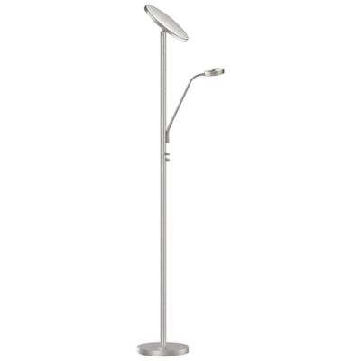 Dainolite Mother & Son LED Disk Floor Lamp - Color: Silver - 801LEDF-SN