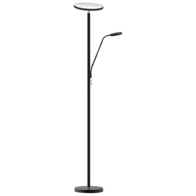 Dainolite Mother & Son LED Disk Floor Lamp - Color: Black - 801LEDF-SB