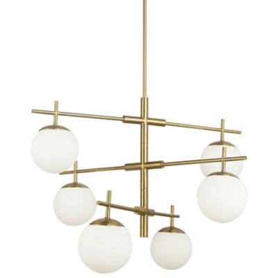 Dainolite Caelia Chandelier - Color: Brass - Size: 6 light - CAE-306C-AGB