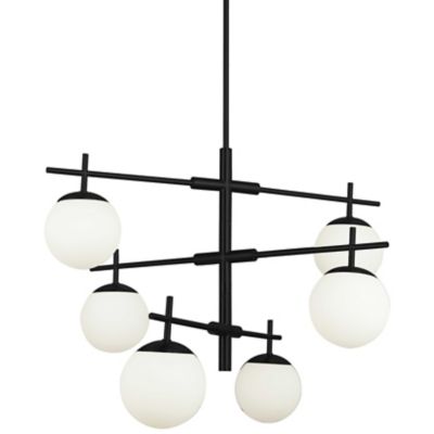 Dainolite Caelia Chandelier - Color: Black - Size: 6 light - CAE-306C-MB