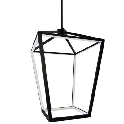 Dainolite Cage LED Pendant Light - Color: Black - Size: Medium - CAG-2664C-