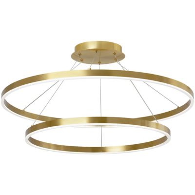 Dainolite Circulo 2 Tier LED Ring Chandelier - Color: Brass - CIR-3397C-AGB