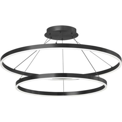 Dainolite Circulo 2 Tier LED Ring Chandelier - Color: Black - CIR-3397C-MB