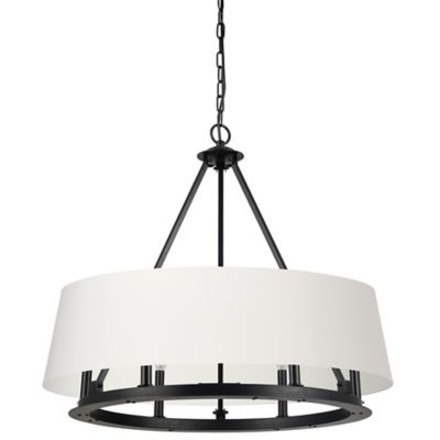 Dainolite Colby Drum Chandelier - Color: Black - Size: 6 light - CLB-296C-M