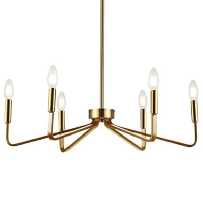 Dainolite Clayton Chandelier - Color: Brass - Size: Small - CLN-266C-AGB