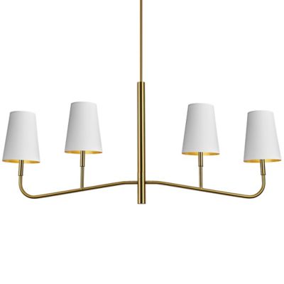 Eleanor Multi-Light Linear Chandelier - Color: Brass - Size: 4 light - Dainolite ELN-534HC-AGB-692