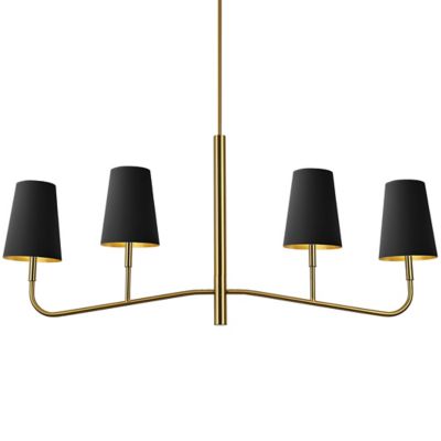 Eleanor Multi-Light Linear Chandelier - Color: Brass - Size: 4 light - Dainolite ELN-534HC-AGB-698