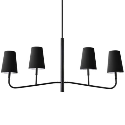 Eleanor Multi-Light Linear Chandelier - Color: Black - Size: 4 light - Dainolite ELN-534HC-MB-697