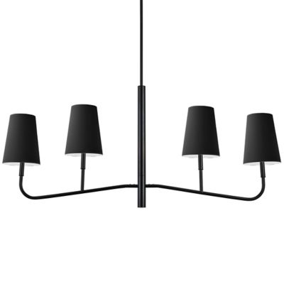 Eleanor Multi-Light Linear Chandelier - Color: Black - Size: 4 light - Dainolite ELN-534HC-MB-797