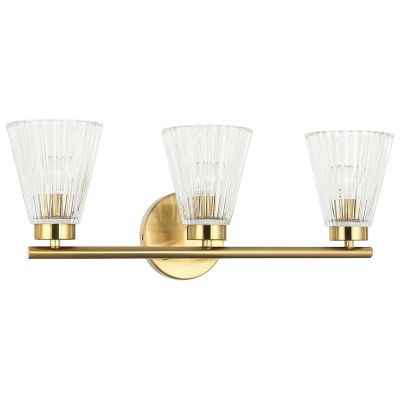 Dainolite Vienna Cone Vanity Light in Brass, Size: 3 light