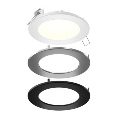 DALS Lighting Round LED Panel Light With Interchangeable Trims - Color: Wh