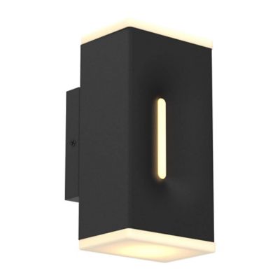 DALS Lighting Profile CCT Dual Light Outdoor LED Wall Sconce - Color: Black