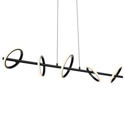 DALS Lighting Olympia LED Linear Chandelier - Color: Black - Size: 5 light 