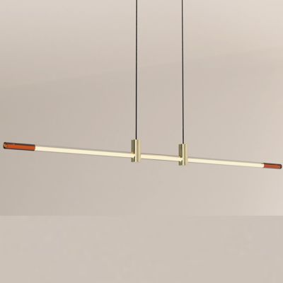 d'Armes RA Line LED Linear Chandelier Light - Color: Clear - Size: 71" - RALICCAGOD301