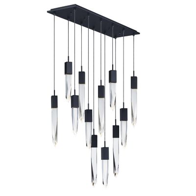 Huxe Colombo LED Linear Chandelier - Color: Clear - Size: 12 light