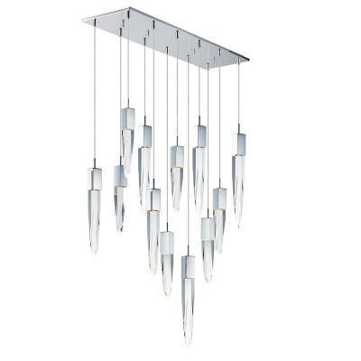 Huxe Colombo LED Linear Chandelier - Color: Clear - Size: 12 light