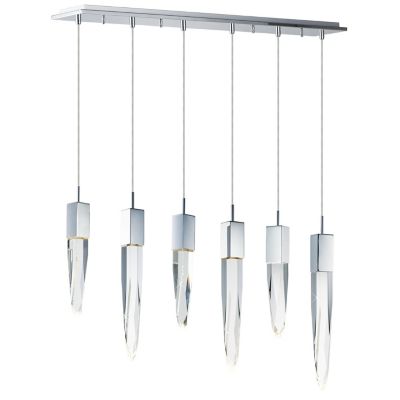 Huxe Colombo LED Linear Chandelier - Color: Clear - Size: 6 light