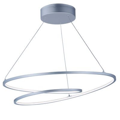 Huxe Alberta LED Pendant Light - Color: Silver - Size: Medium