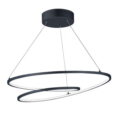 Huxe Alberta LED Pendant Light - Color: Black - Size: Medium