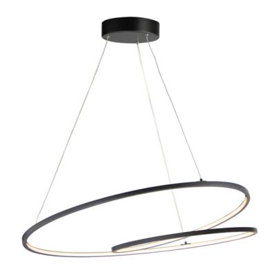 Huxe Alberta LED Pendant Light - Color: Black - Size: Large