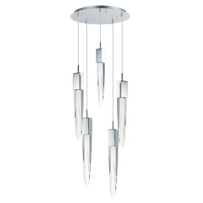 Huxe Colombo LED Multi-Light Pendant Light - Color: Clear - Size: 5 light