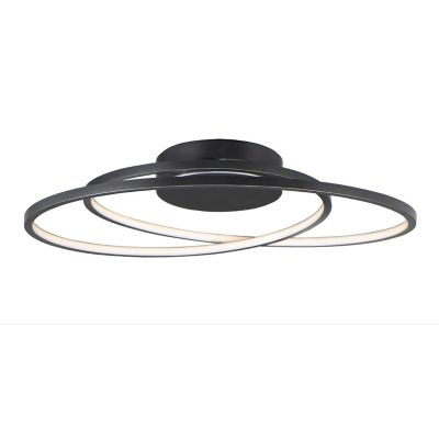 Huxe Alberta LED Flushmount Light - Color: Black - Size: Large