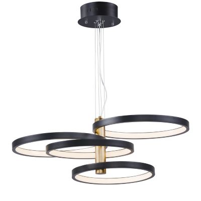 Huxe Enrica LED Pendant Light - Color: Black - Size: 4 light