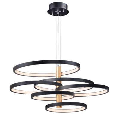 Huxe Enrica LED Pendant Light - Color: Black - Size: 6 light