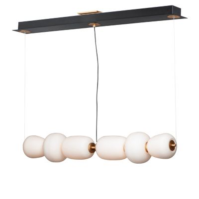 Huxe Ezio LED Linear Chandelier - Color: Black - Size: 2 light